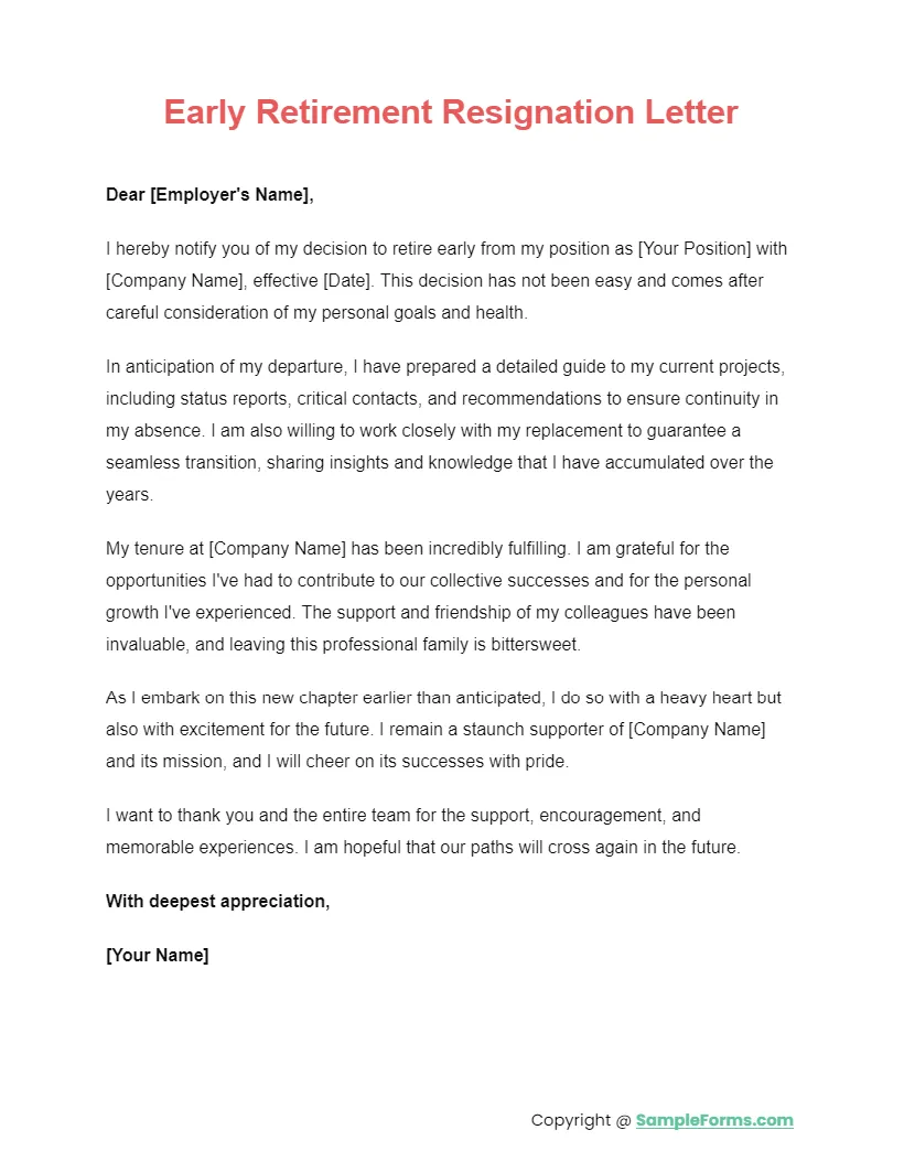 Exle of letter of resignation due to retirement infoupdate