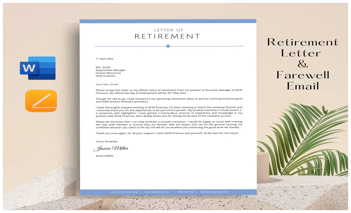 Letter of resignation retirement template how to write a great