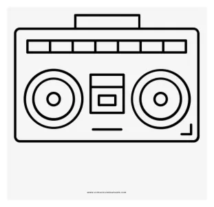 Boombox coloring page, png download , transparent png pngitem