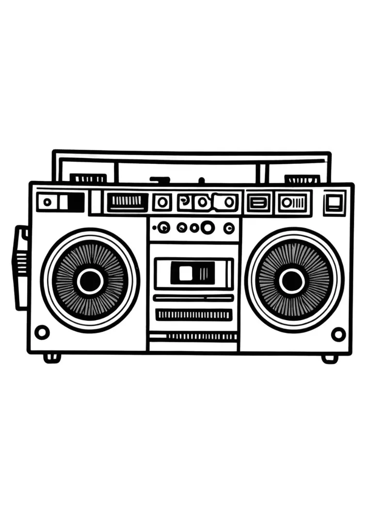 Boombox coloring page nel 2025