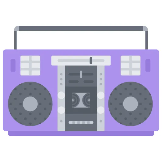 Boombox coloring flat icon