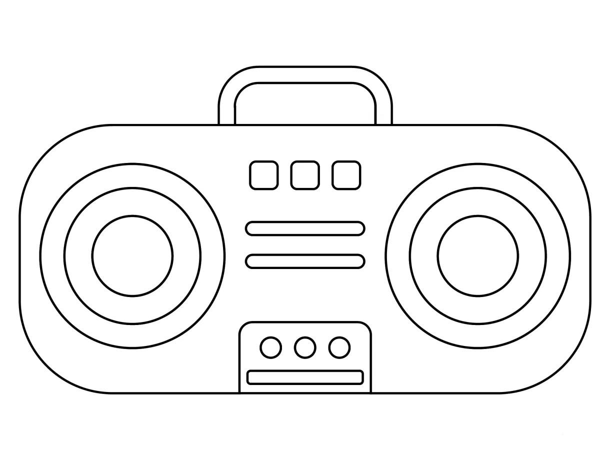 Boombox coloring page colouringpages printable coloring page