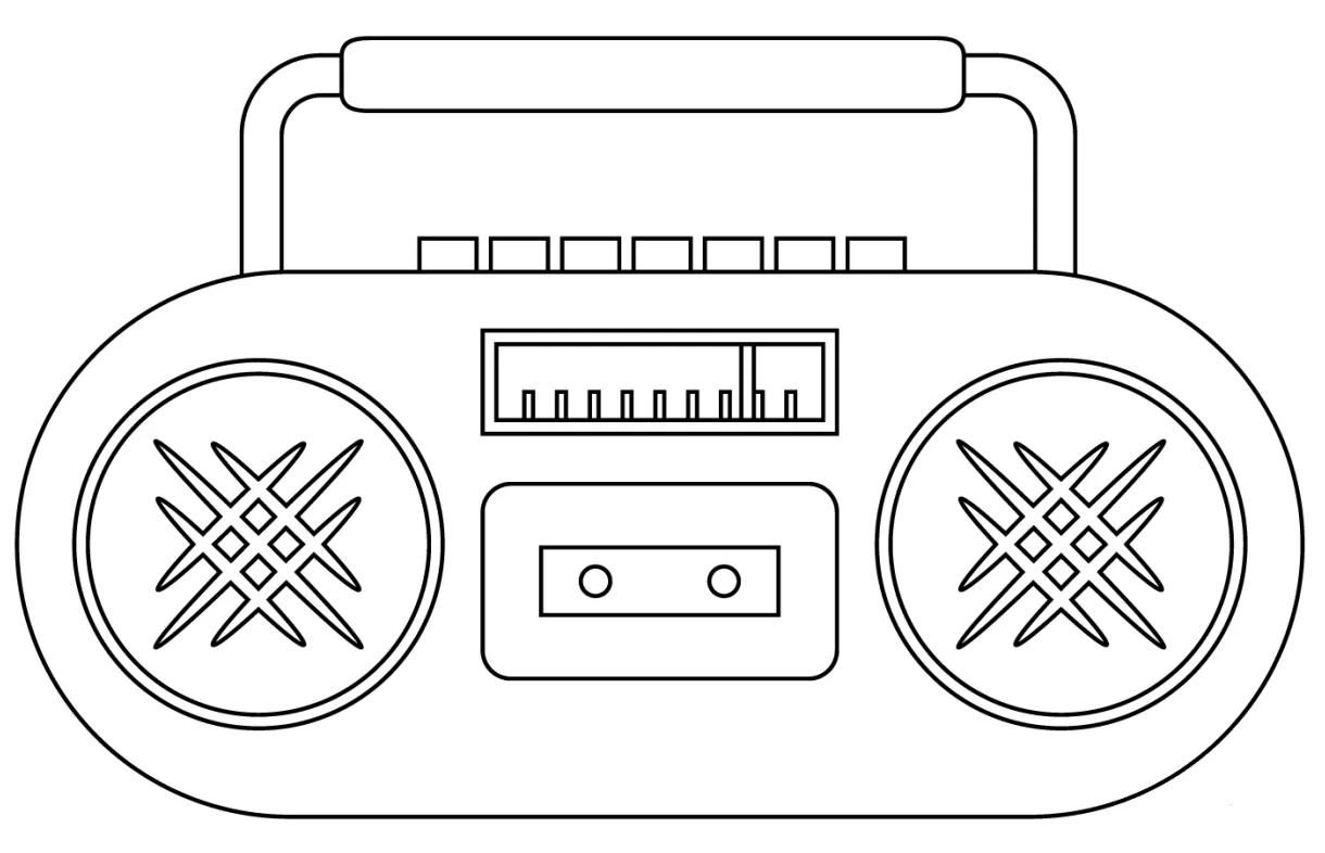 Boombox coloring page colouringpages