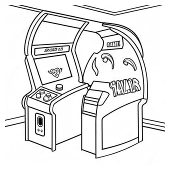 Retro 80s arcade game coloring page 73745-58389