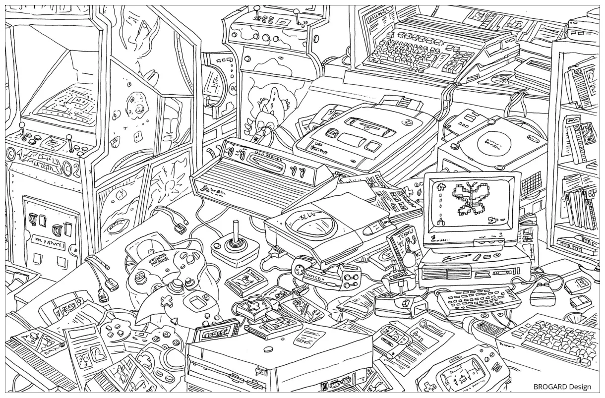 Retro gaming unclassifiable coloring pages