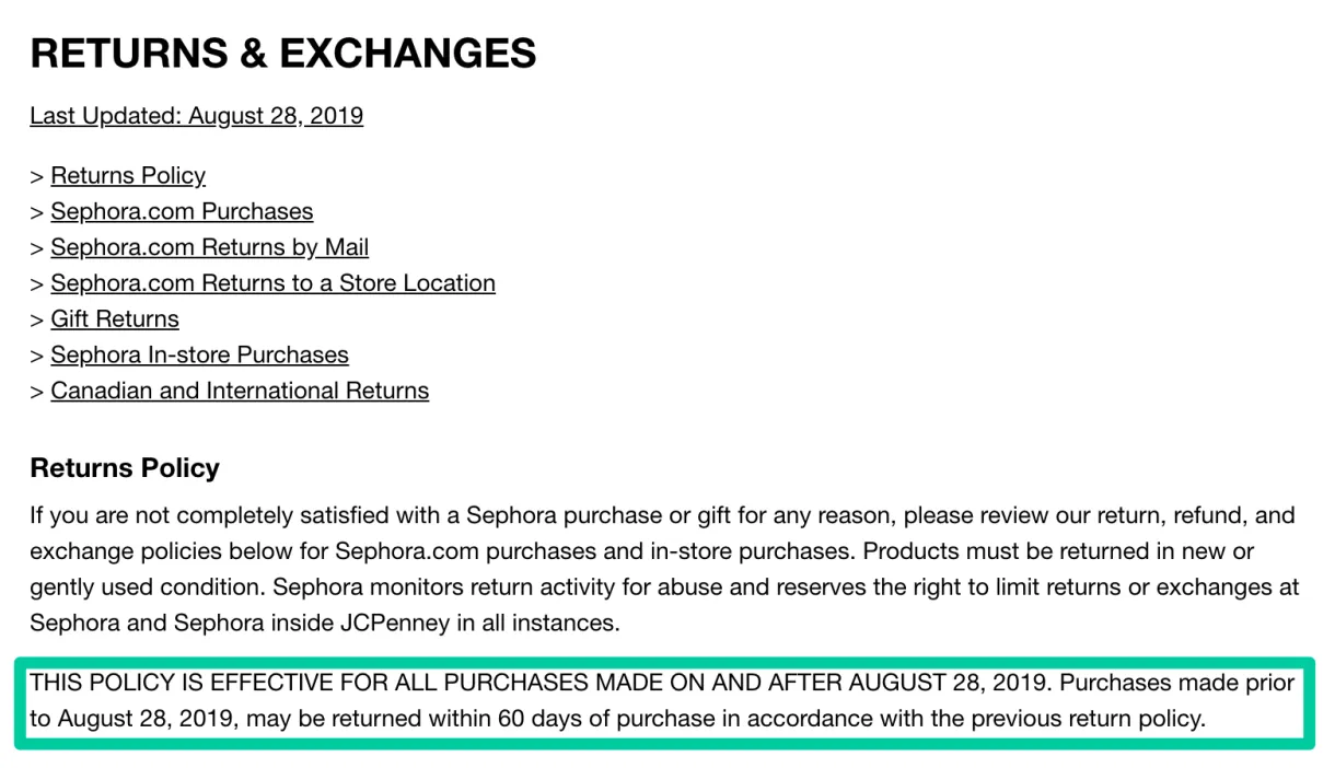 Return policy template generator