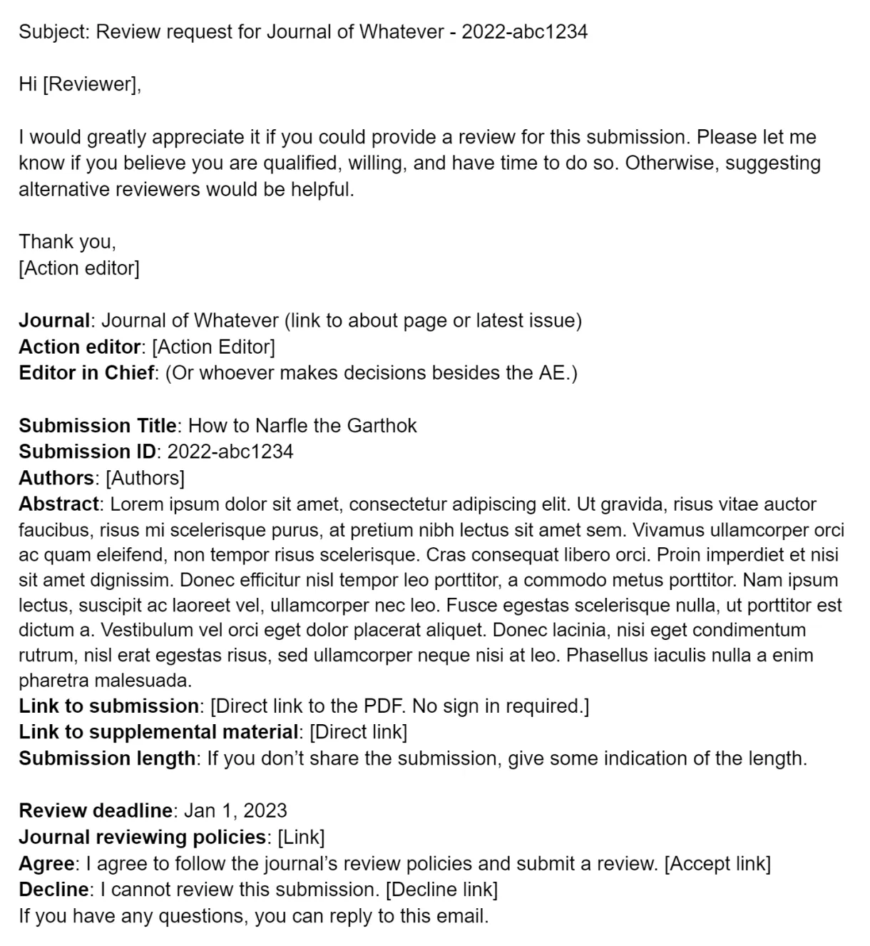 Review request template