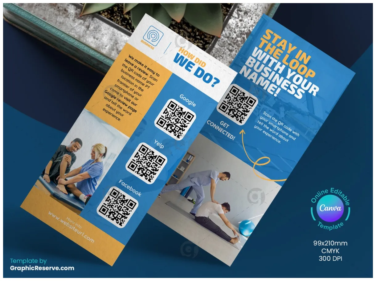 Review request rack card canva template