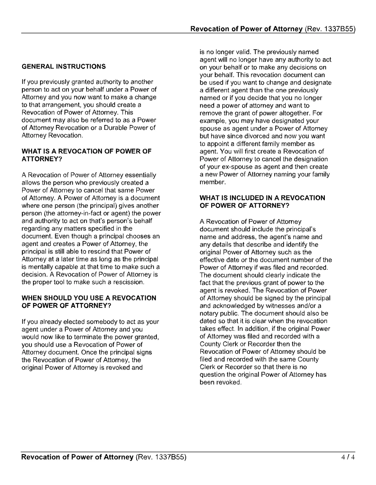 Power of attorney revocation form 4