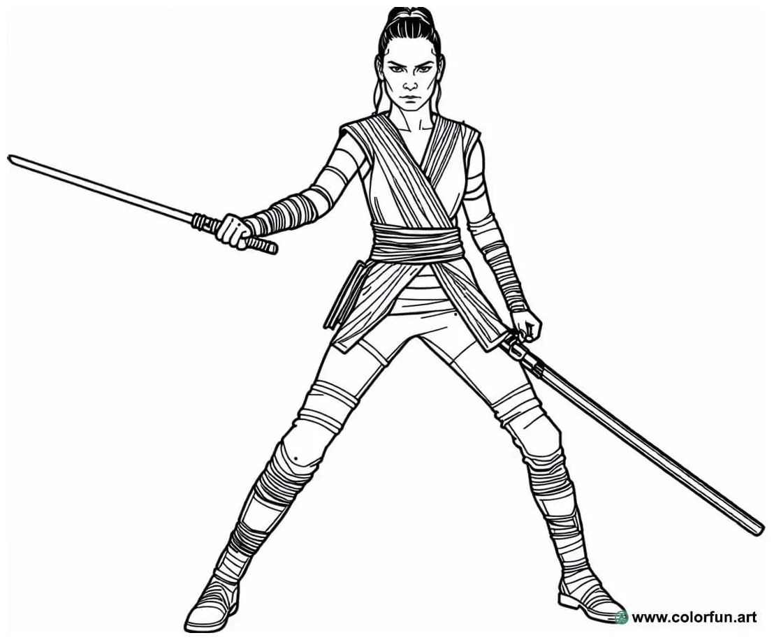Rey coloring page in star wars download or print for free printable coloring page
