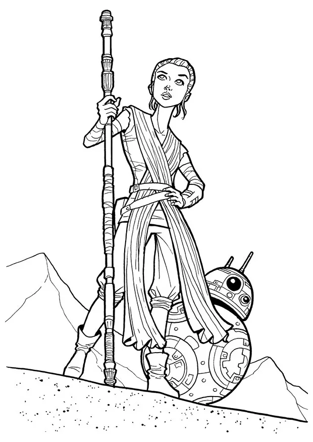 Rey star wars coloring play free coloring game online