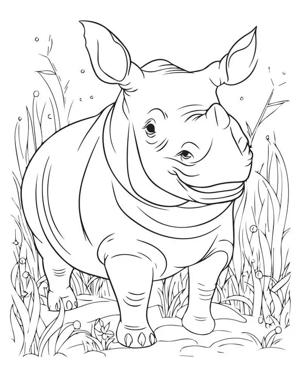 Page 3 rhino coloring page vector art, icons, and graphics for free
