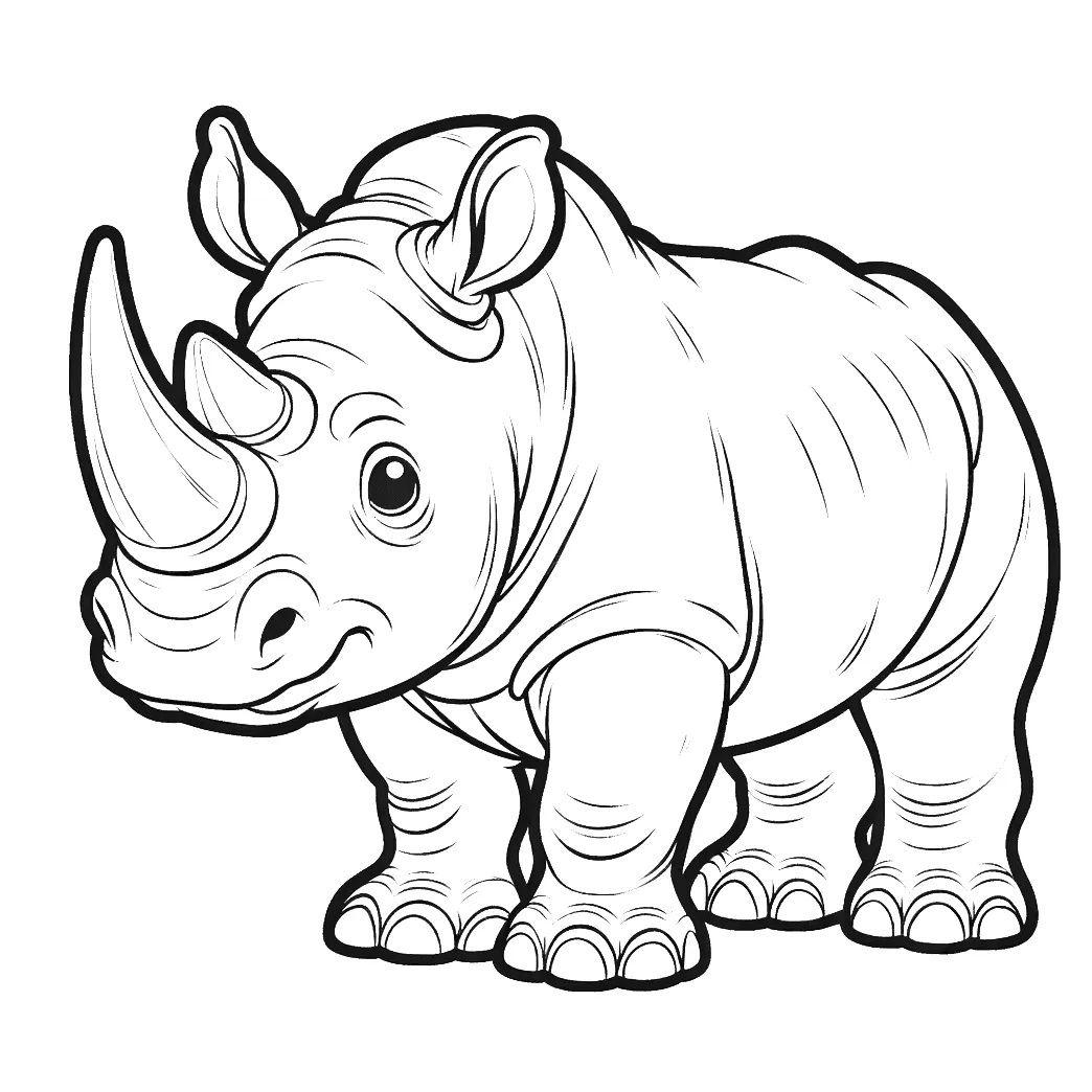 Rhino coloring page download free printable