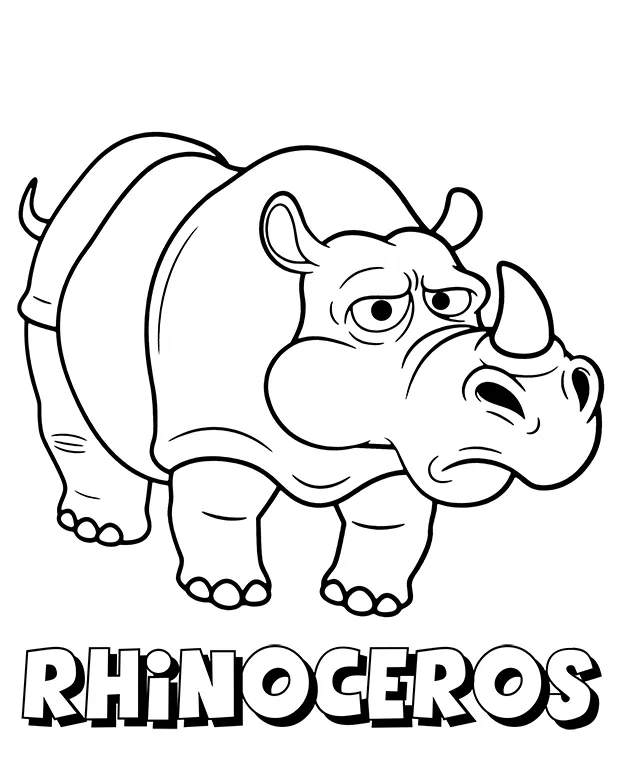 Cartoon animal printable coloring page
