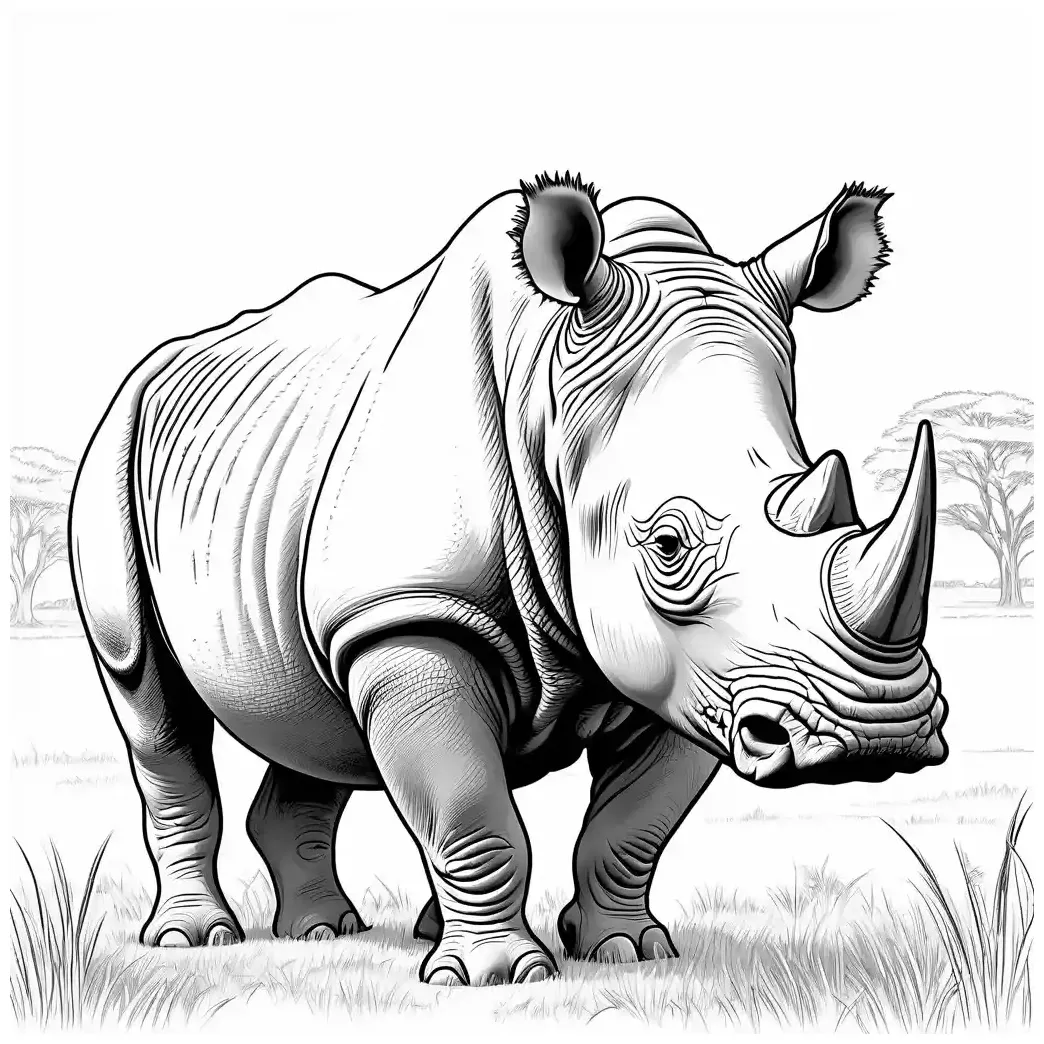 Rhinoceros printable coloring page lulu pages