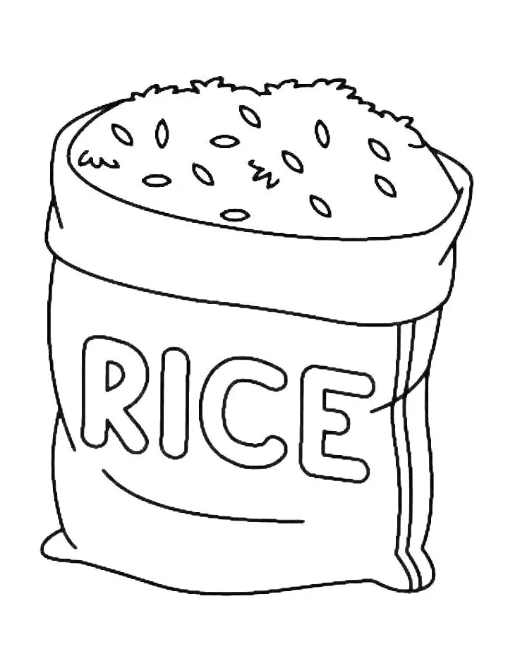 Rice coloring page free printable pdf