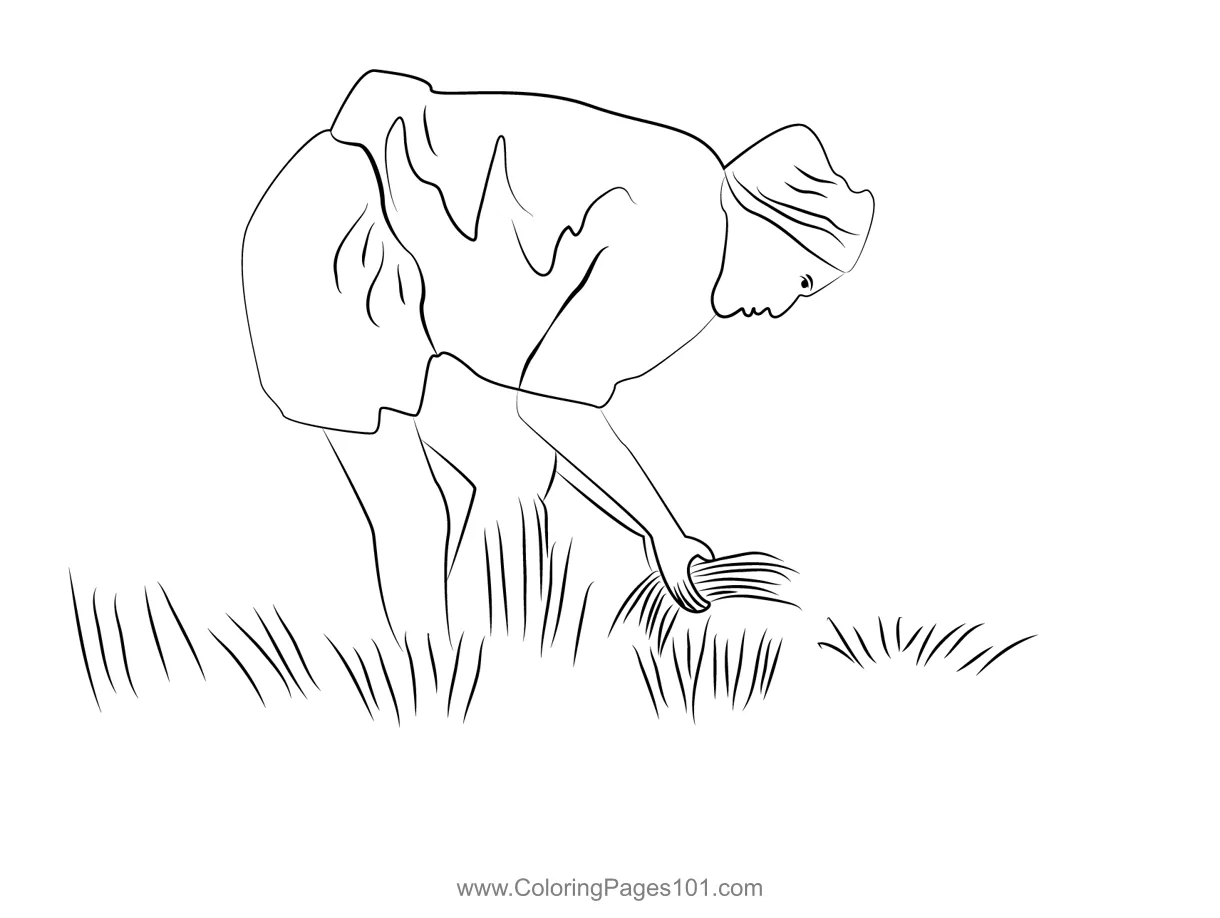 Farmer in paddy fields coloring page for kids free farmers printable