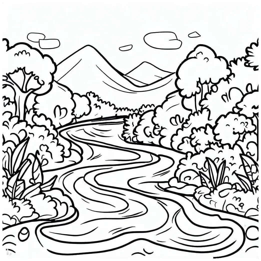River coloring pages coloringlib