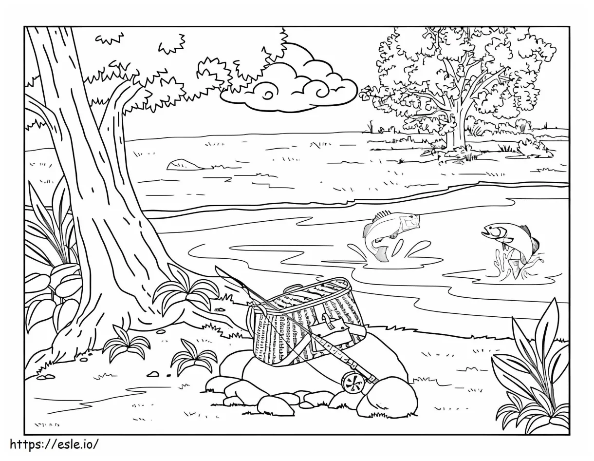 River scene coloring page
