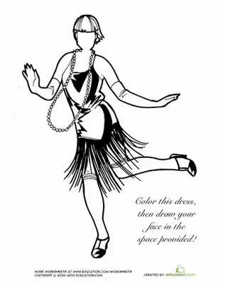 Coloring page in the roaring twenties flappers coloring pages