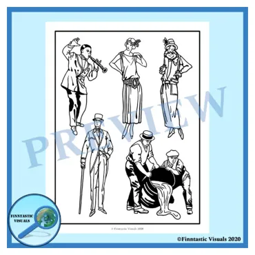 1920s coloring pages the roaring twenties by finntastic visuals tpt