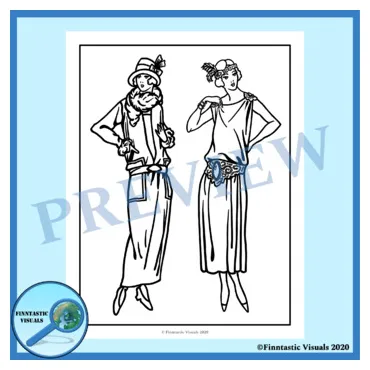 1920s coloring pages the roaring twenties by finntastic visuals tpt