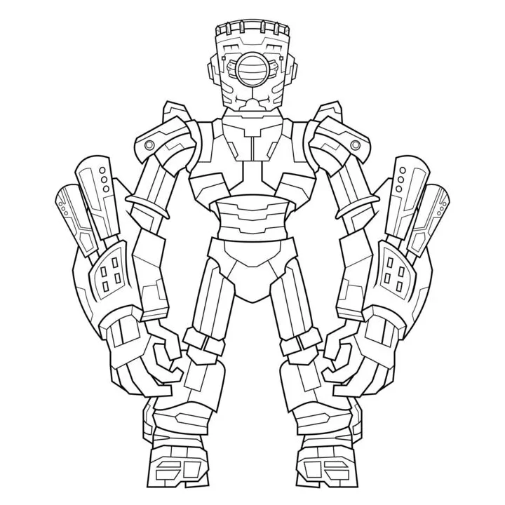 Robot coloring page vector art, icons, and graphics for