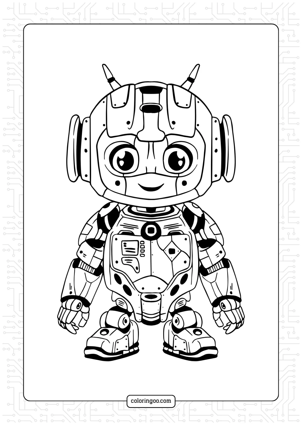 Humanoid robot coloring page