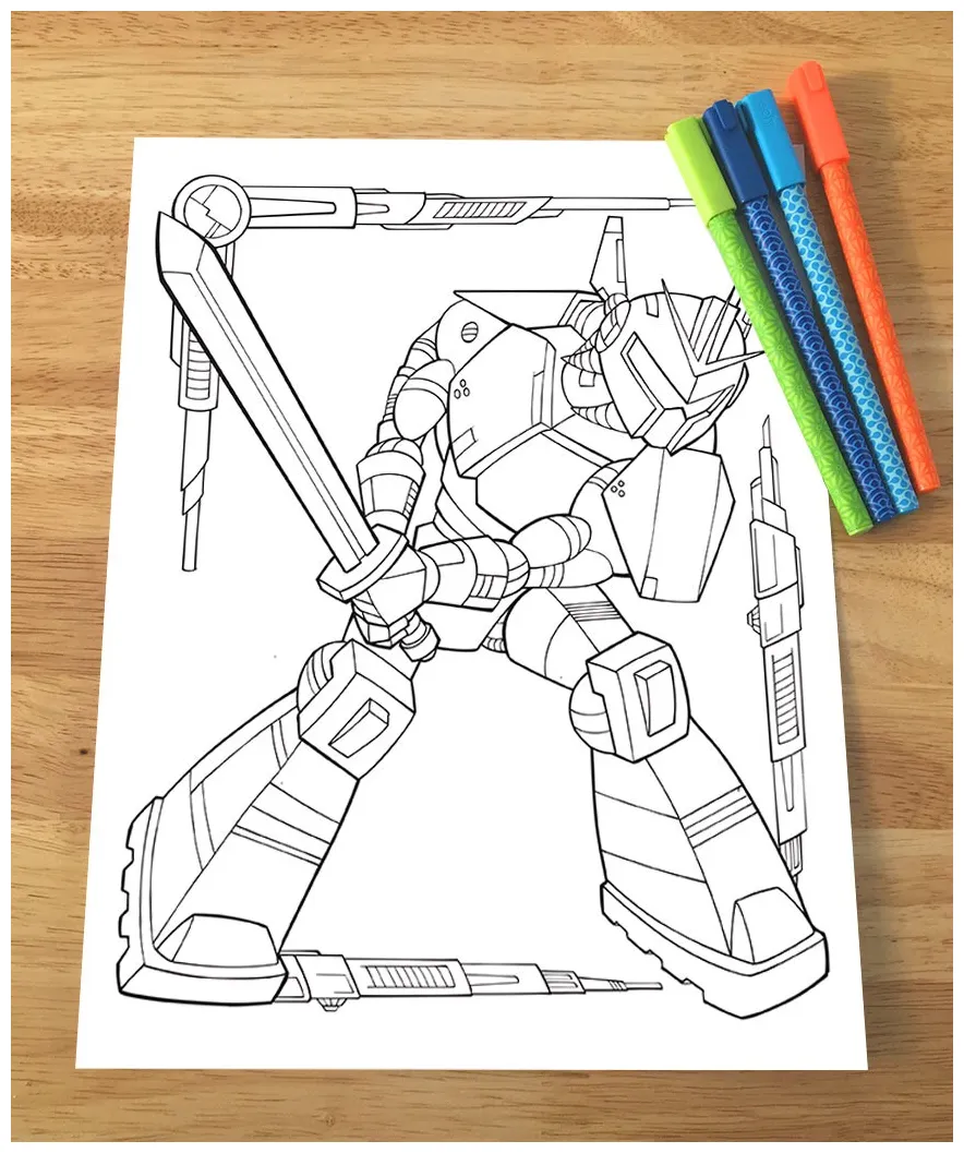 Robot Coloring Page! Downloadable PDF File! - Etsy