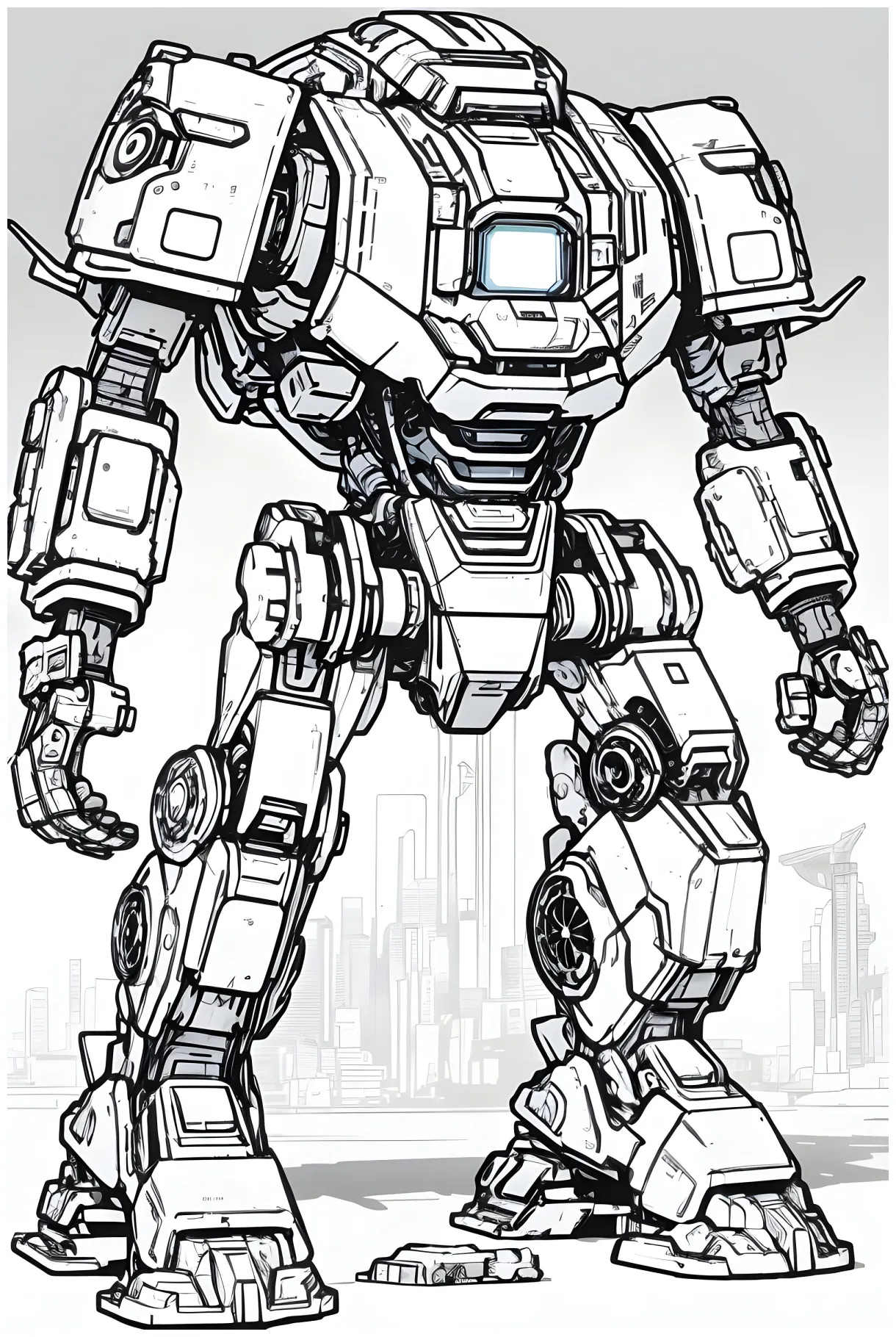 Robot coloring page etsy