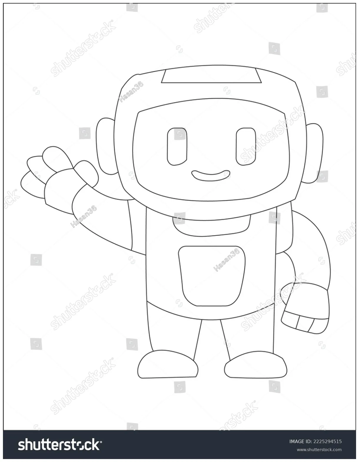 Robot Coloring Page Coloring Book Page Stock Vector (Royalty Free