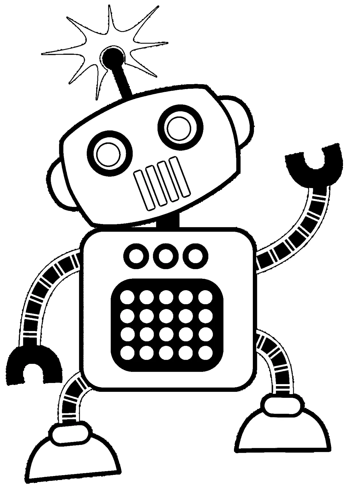 Free coloring pages robot, download free coloring pages robot png