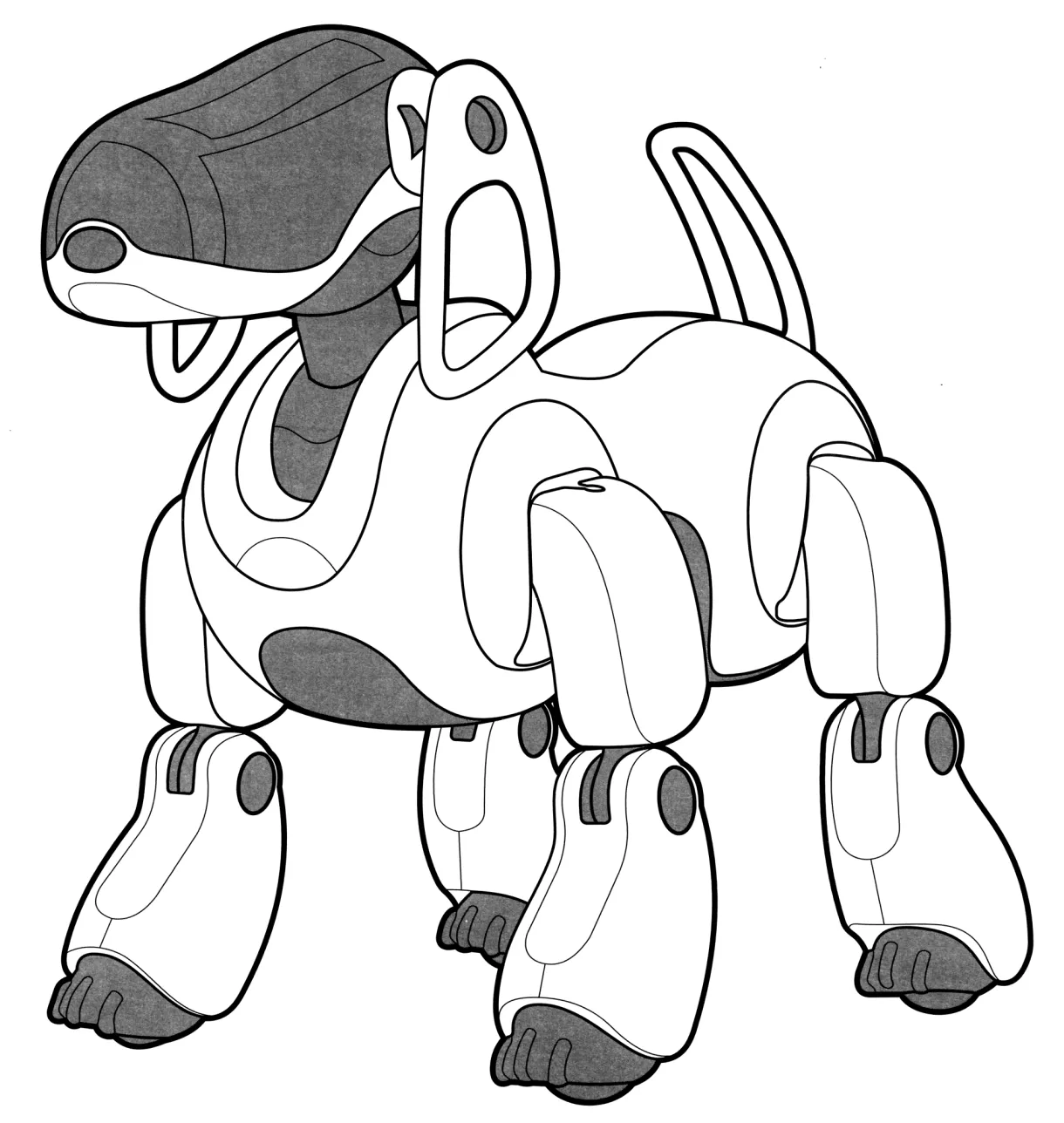 Robot dog coloring page - free and printable