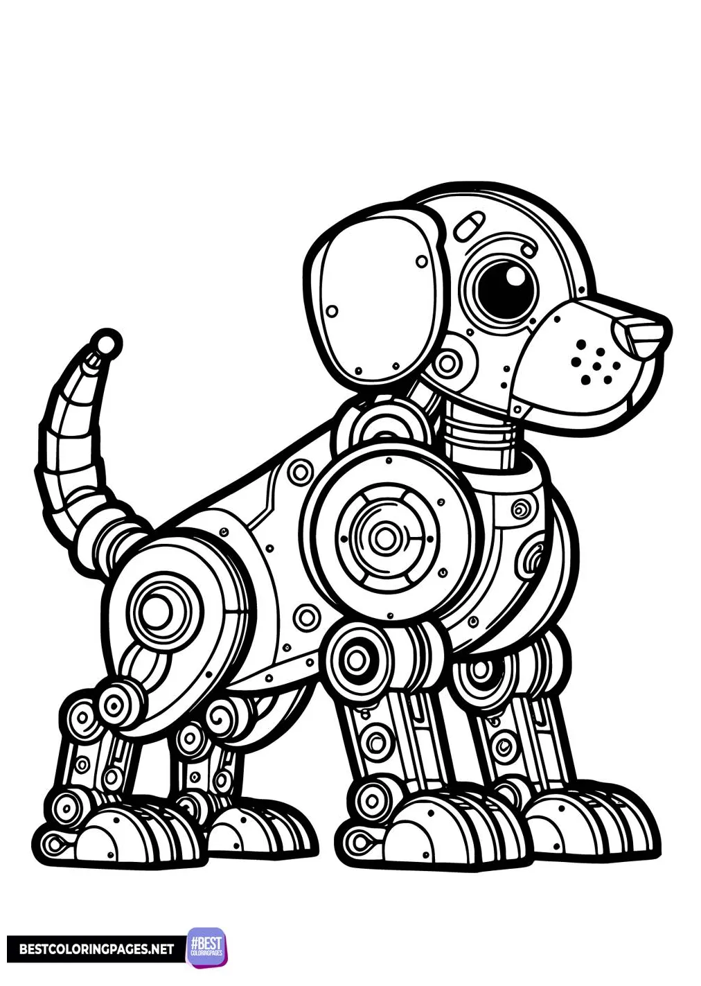 Robot dog coloring page - Free printable coloring pages