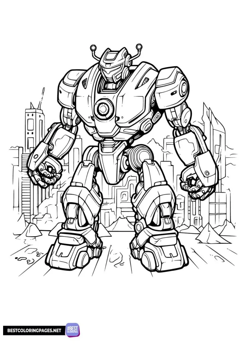 Robot dog coloring page - Free printable coloring pages