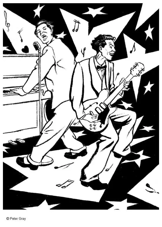 Coloring page rock and roll free printables img 6931