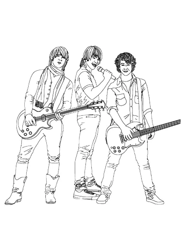 Cool Rock Band coloring page - Download, Print or Color Online for Free