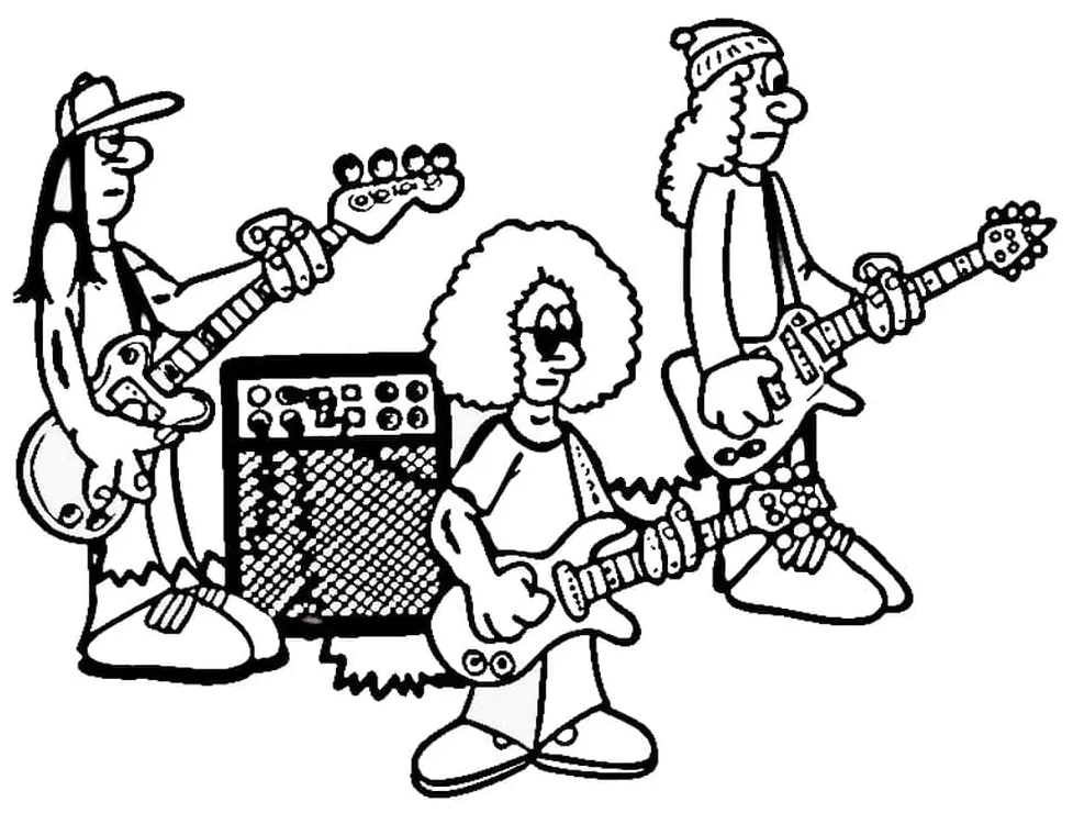 Printable Rock Band coloring page - Download, Print or Color Online for