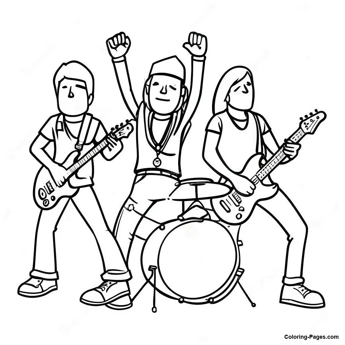 Rock Band Coloring Page | Coloring-Pages.com
