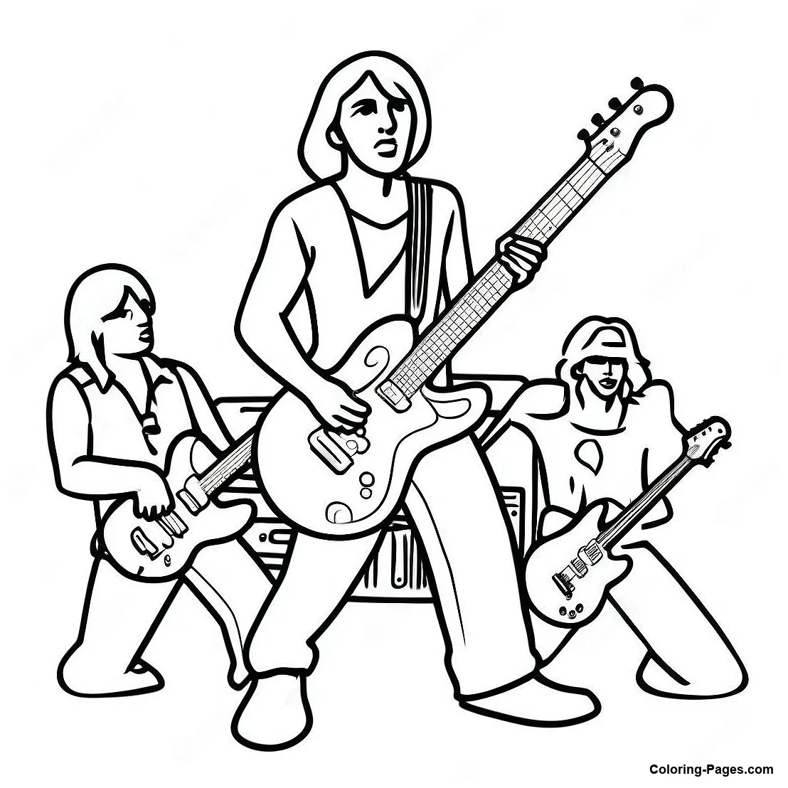 Rock Band Coloring Page | Coloring-Pages.com