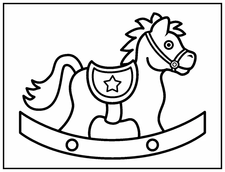 Rocking-horse 2 coloring page - Coloring Pages 4 U