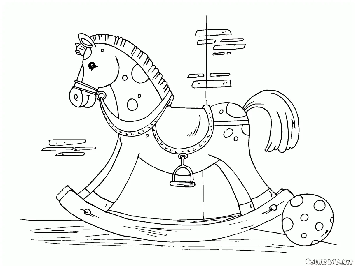Coloring page - Rocking horse