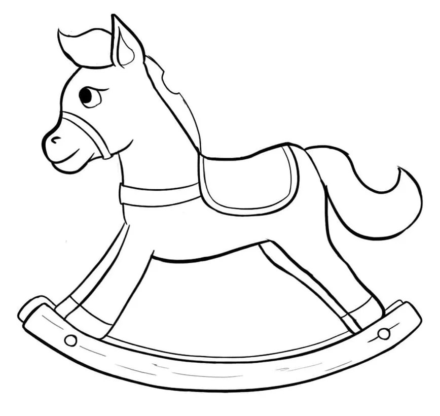 Cute Rocking Horse Coloring Pages - Coloring Cool