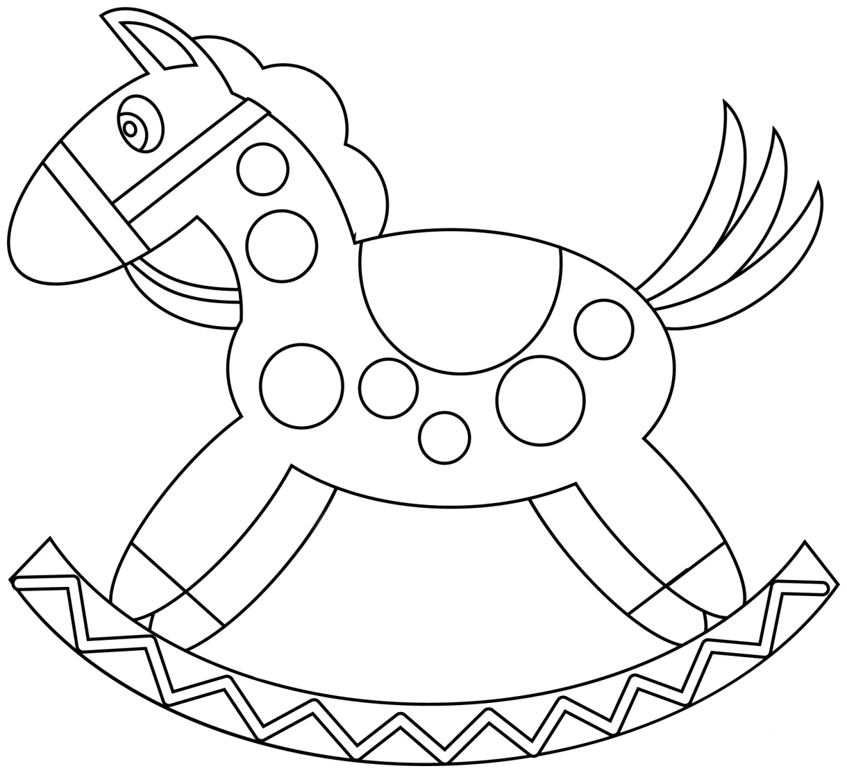 Rocking Horse coloring page - ColouringPages