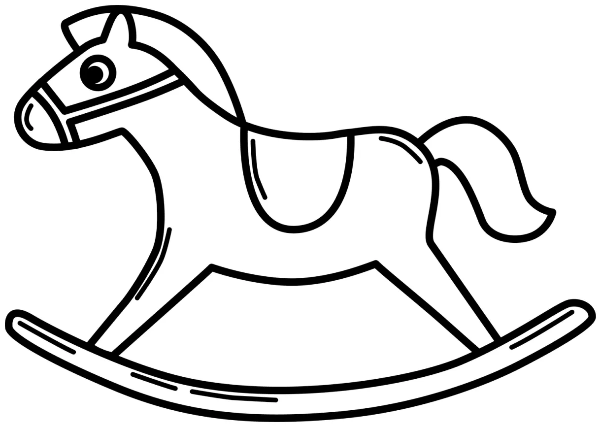 Rocking Horse coloring page - ColouringPages