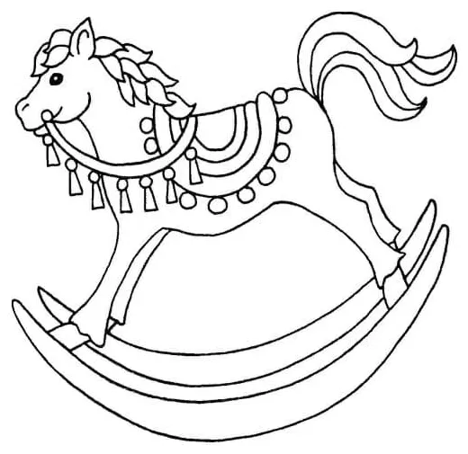 Rocking Horse Coloring Pages & book for kids.
