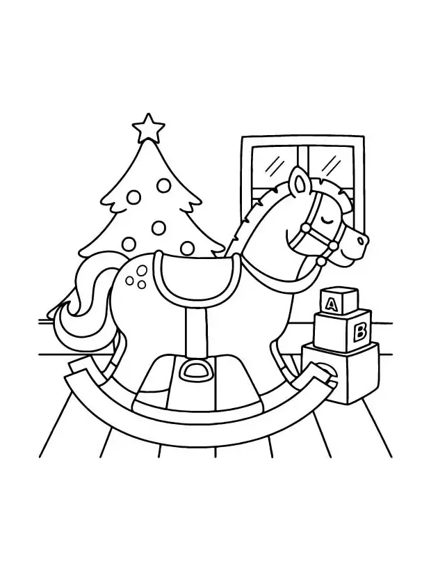 Rocking Horse to Color Coloring Page - Free Printable Coloring Pages