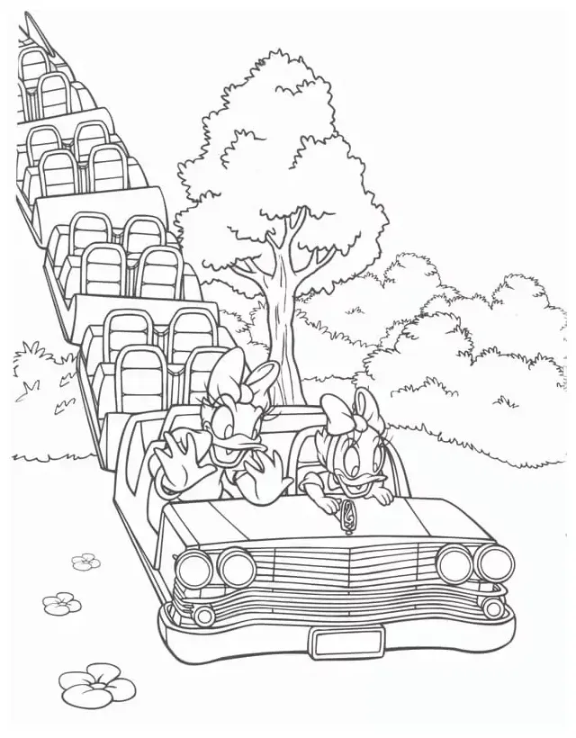 Roller Coaster Coloring Page