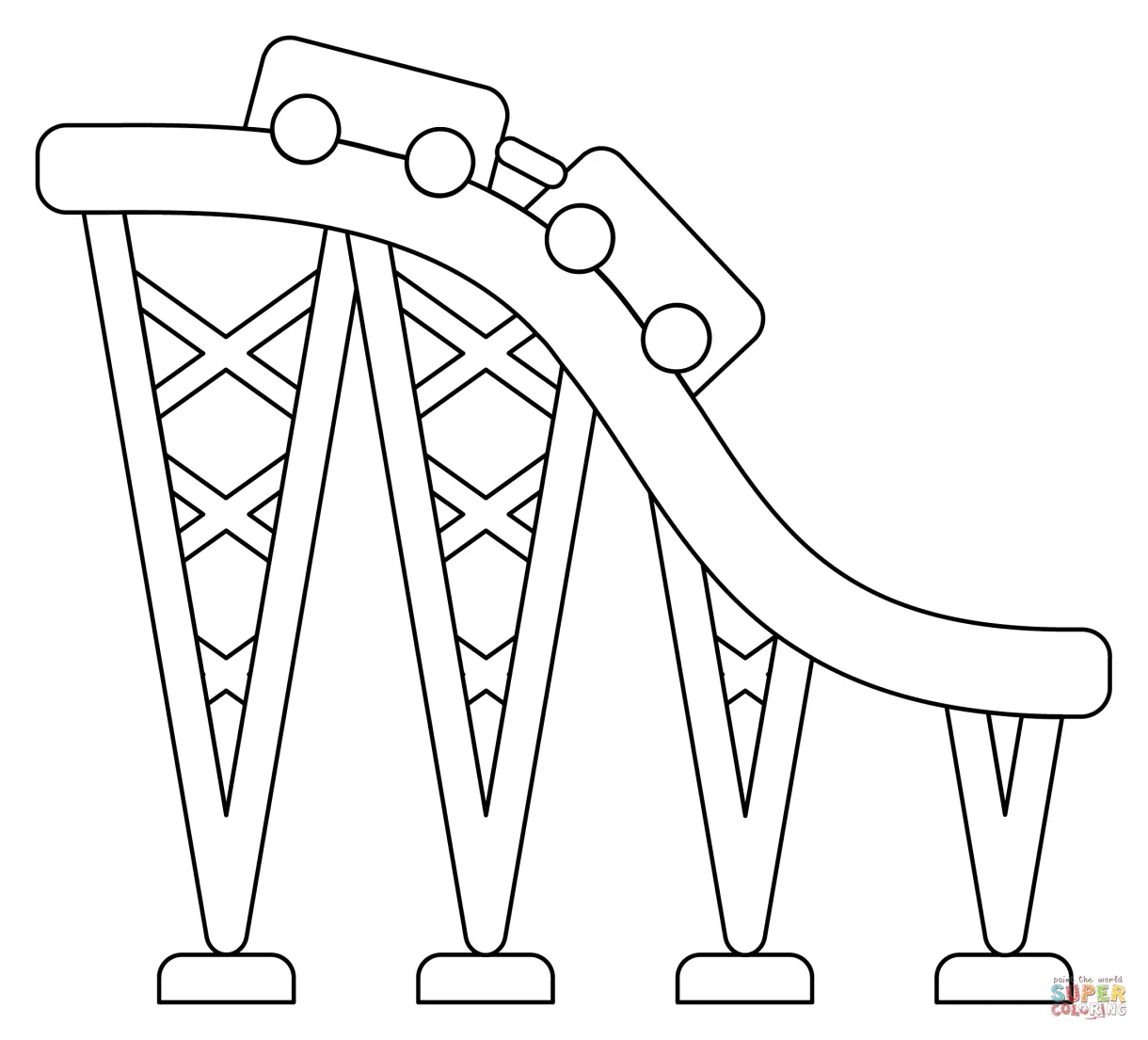 Roller Coaster coloring page | Free Printable Coloring Pages