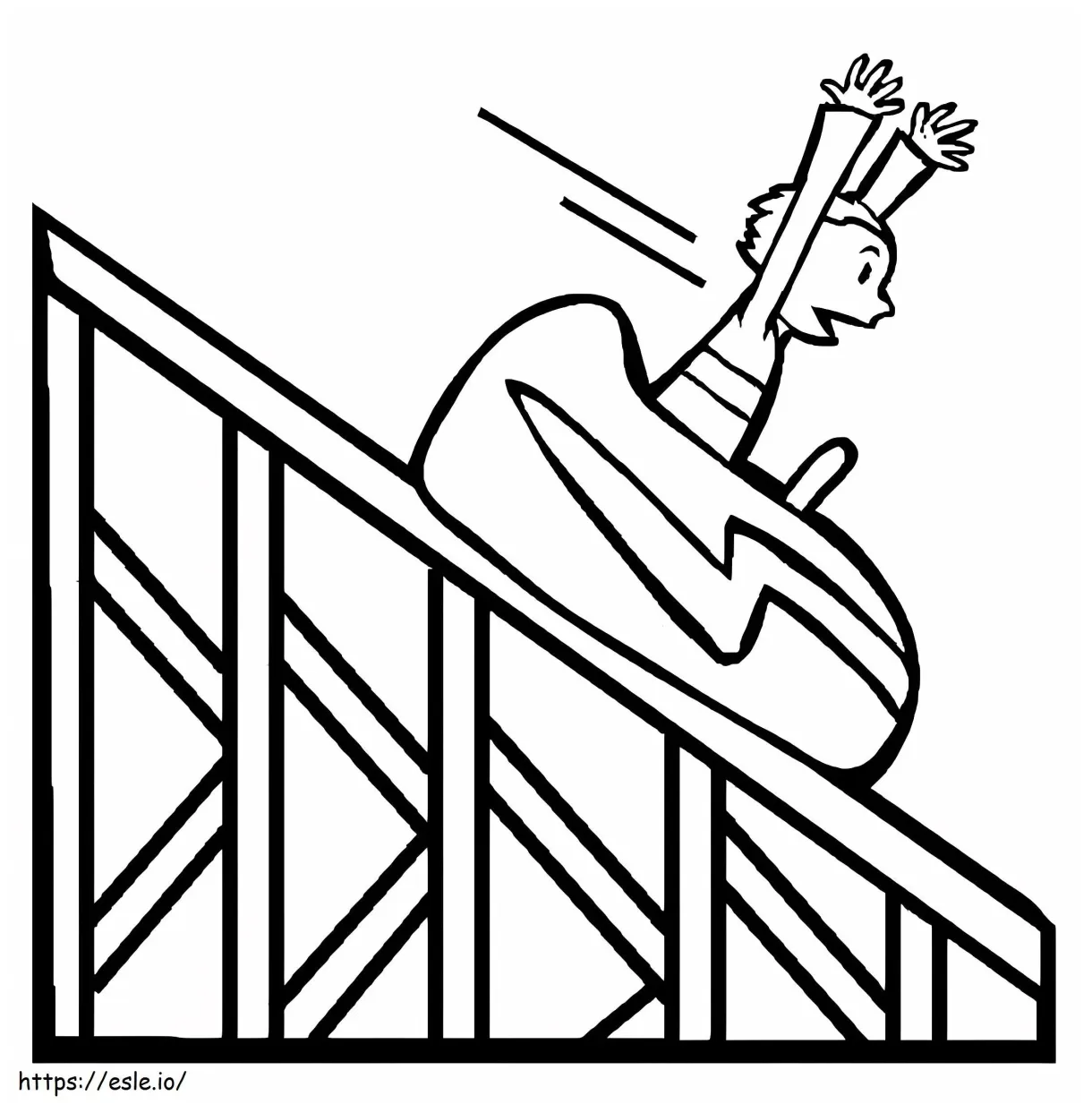 Boy On Roller Coaster coloring page
